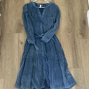 NWT Pilcro Marta Tiered Corduroy Midi Dress Size SP
